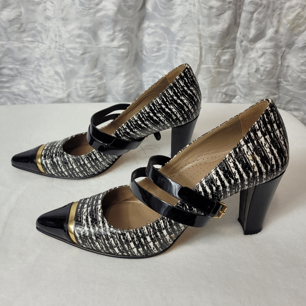 Anyi Lu Black and White Heels